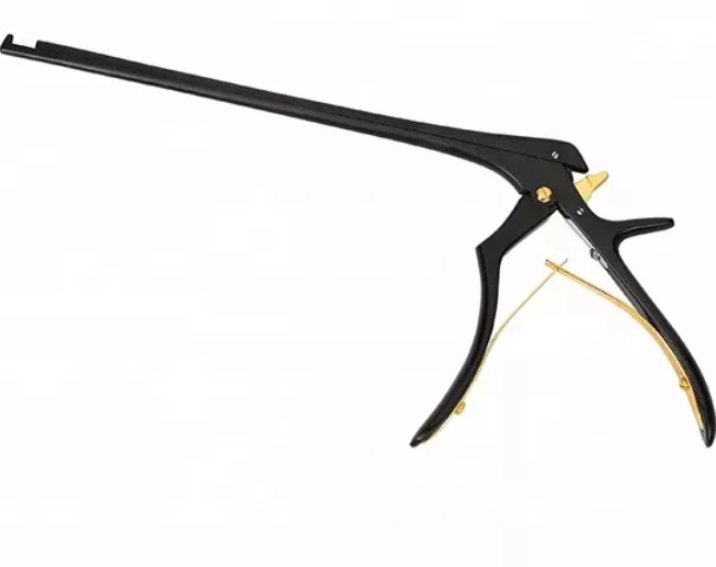 Ceramic Cut Bayonet Micro Kerrison Rongeur, Small Handle, 10.0 Mm Opening, 40 Degree Up, Black Ceramic Coat, 3.0 Mm Bite, W/ Ejector, 4 3/4" (12.0 Cm)